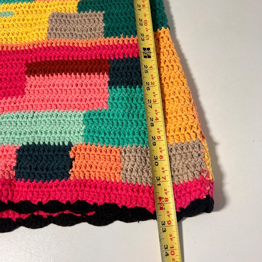Tach Clothing Boho Crochet Patchwork Mini Dress Small Multicolor Indie Festival - Picture 5 of 6